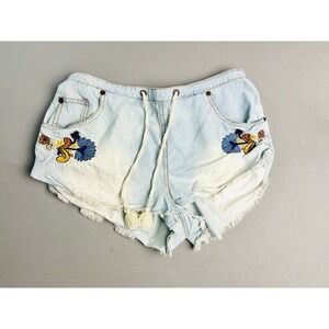 Spell & The Gypsy Women's S Embroidered Denim Floral Southwestern Boho Shorts